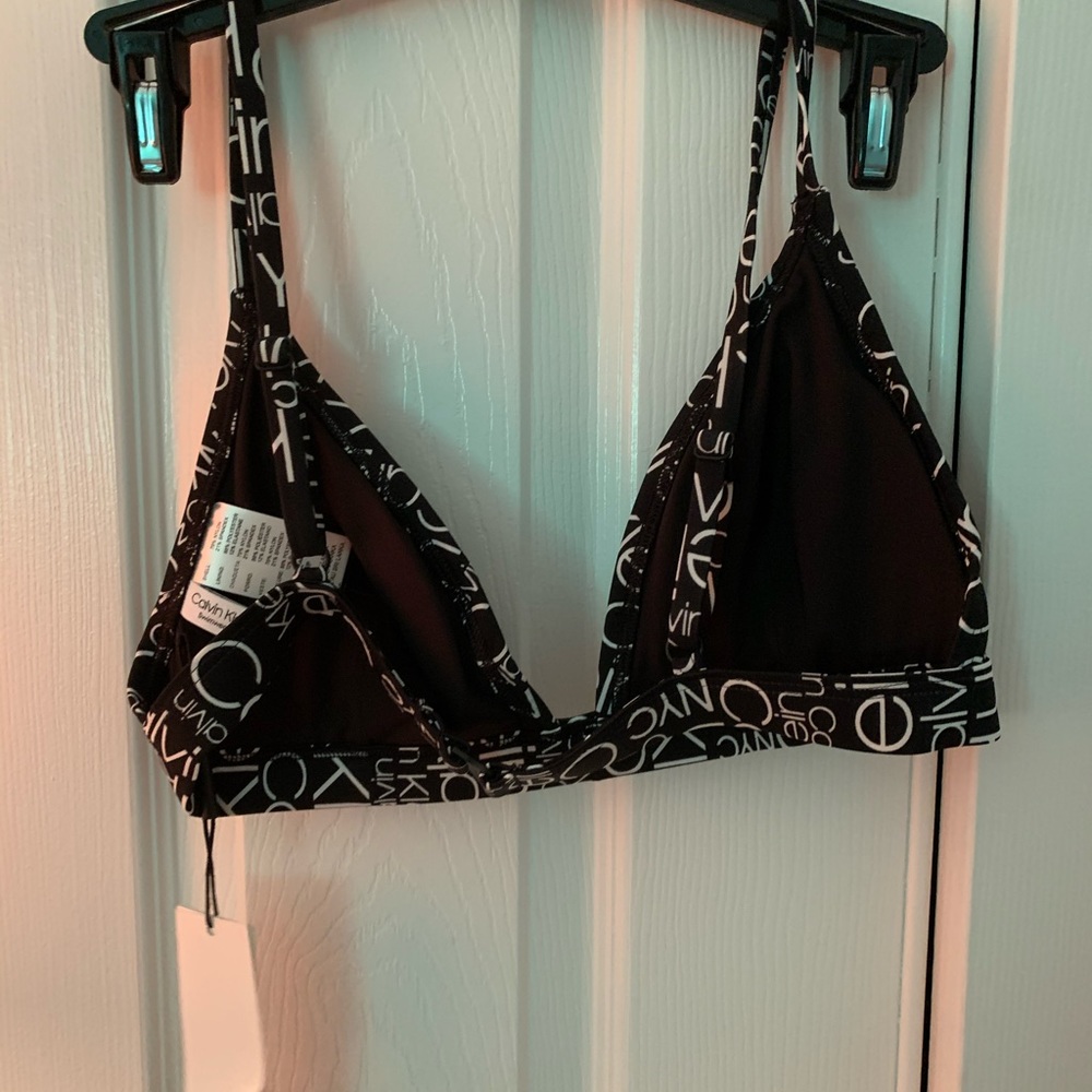 NWT Calvin Klein Logo-Print Triangle Bikini Top - Picture 3 of 4